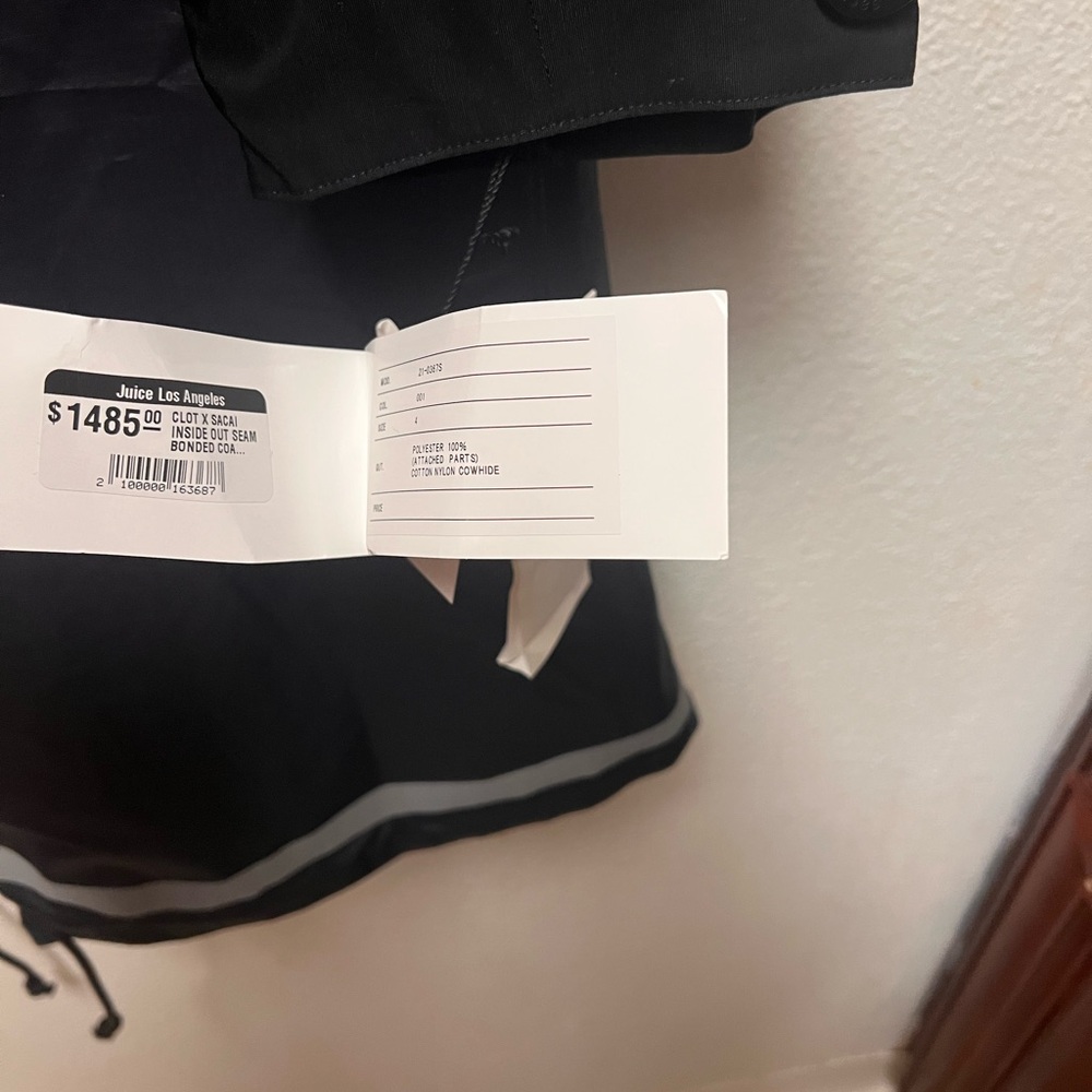 Sacai X Clot Inside Out Seam Bonded Coat Size 4 (Medium) Retail $1495 NWT - Picture 3 of 7